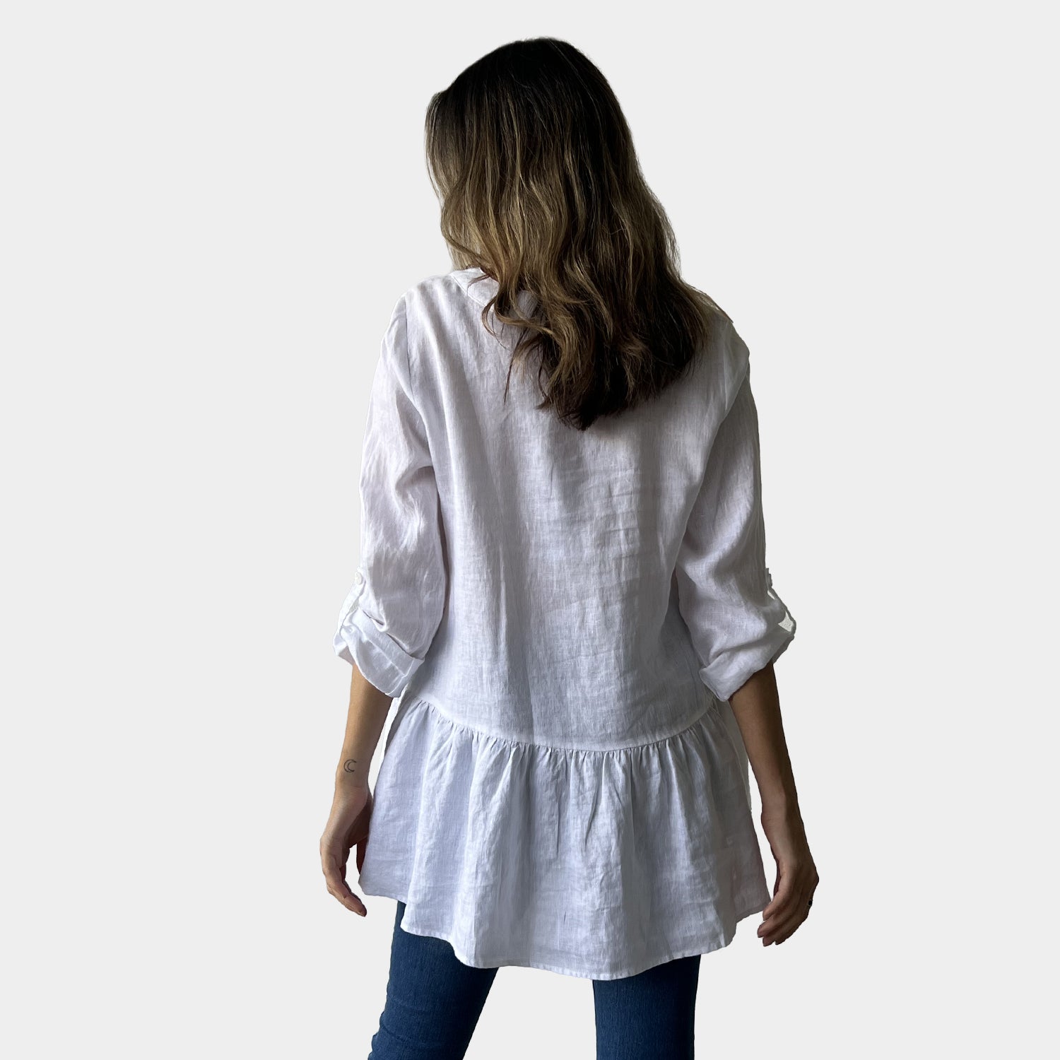 AM02484 100%LINEN CARDIGAN TOP