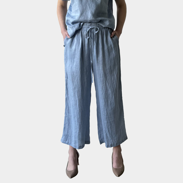 AM0223 SIDE POCKET 100%LINEN PANT