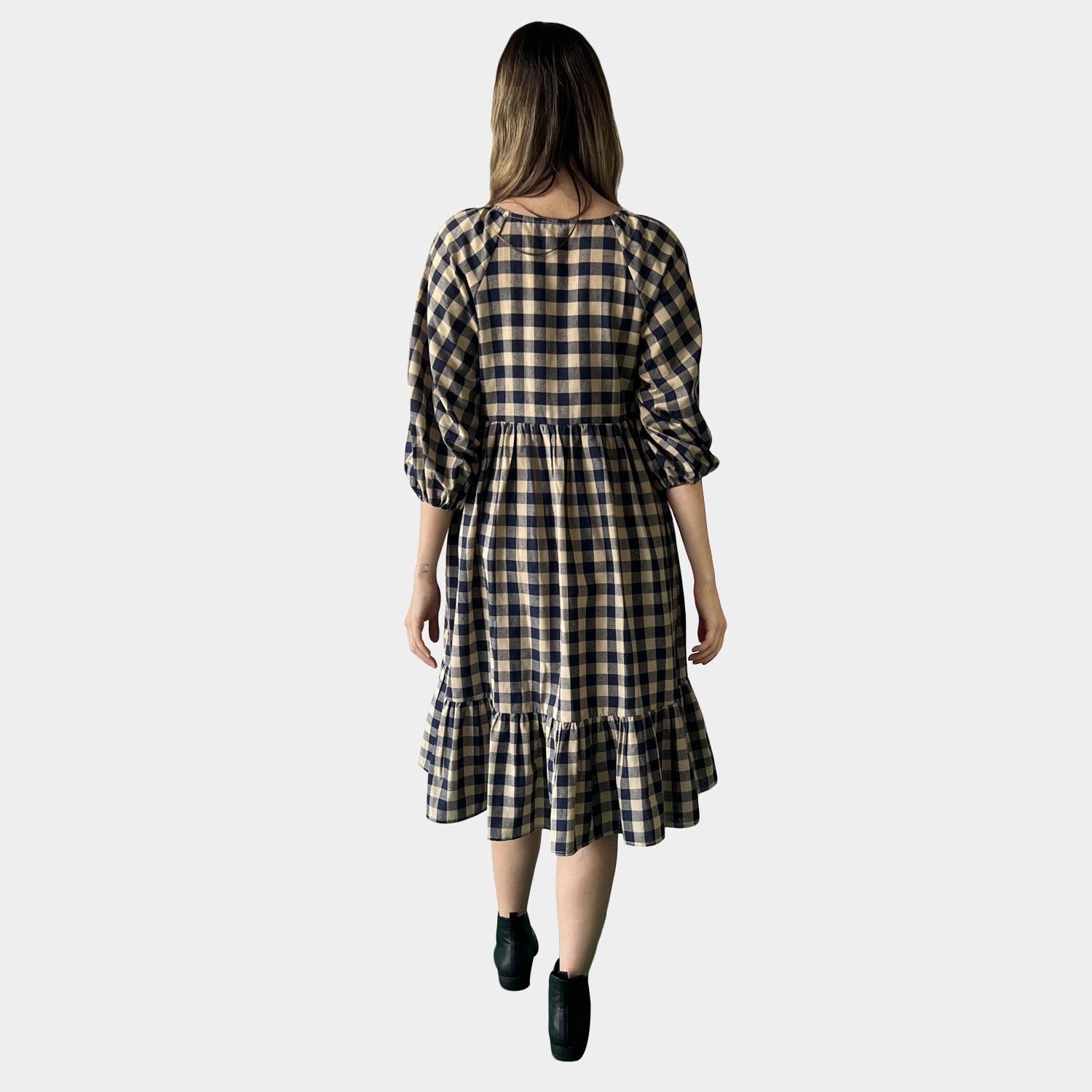 AM02319 GINGHAM WITH LINING DRESS