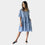 AM01128-1 V NECK SIDE POCKET LINEN DRESS