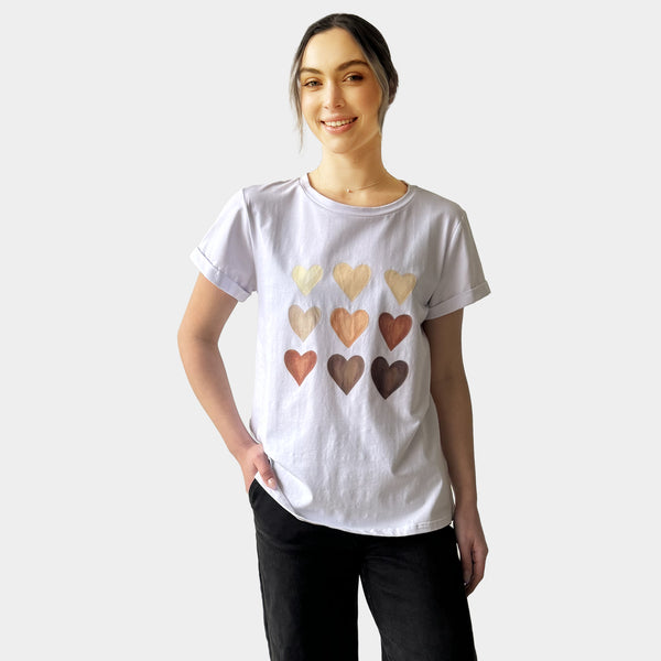 AM022199 NINE HEART PRINT TEE