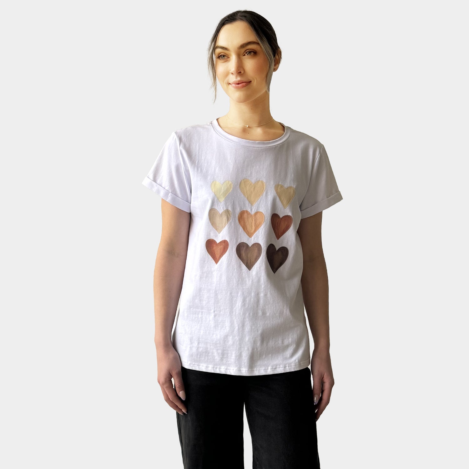 AM022199 NINE HEART PRINT TEE