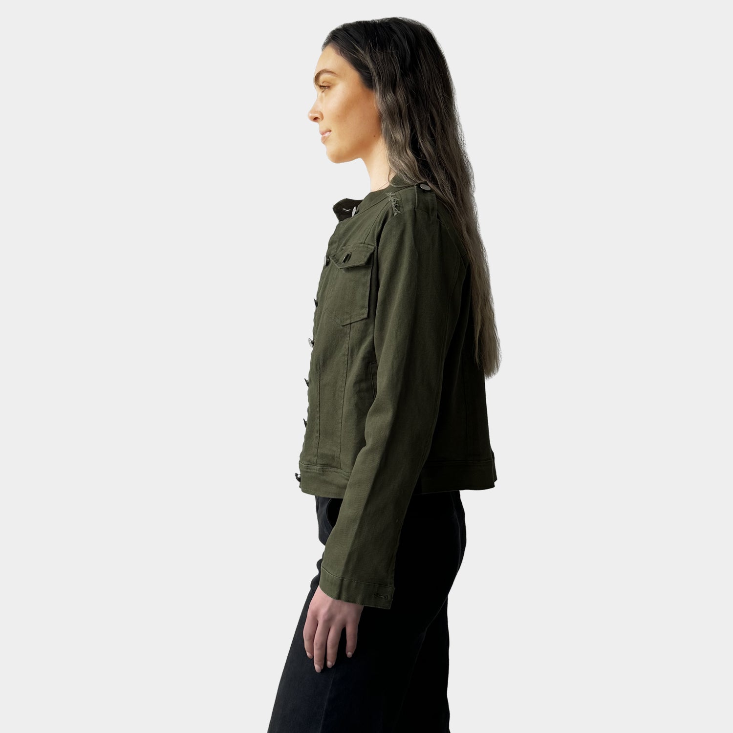 AM023027 SOFT DENIM JACKET    KHAKI