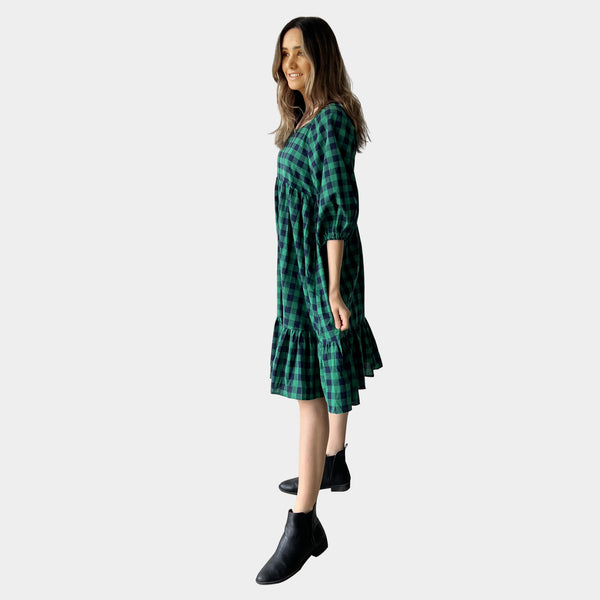 AM02319 GINGHAM WITH LINING DRESS