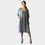 AM01128-2 V NECK GINGHAM 100%LINEN DRESS