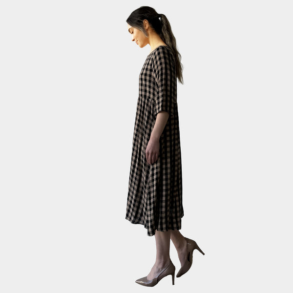 AM023015 TALIA SOFT GINGHAM DRESS