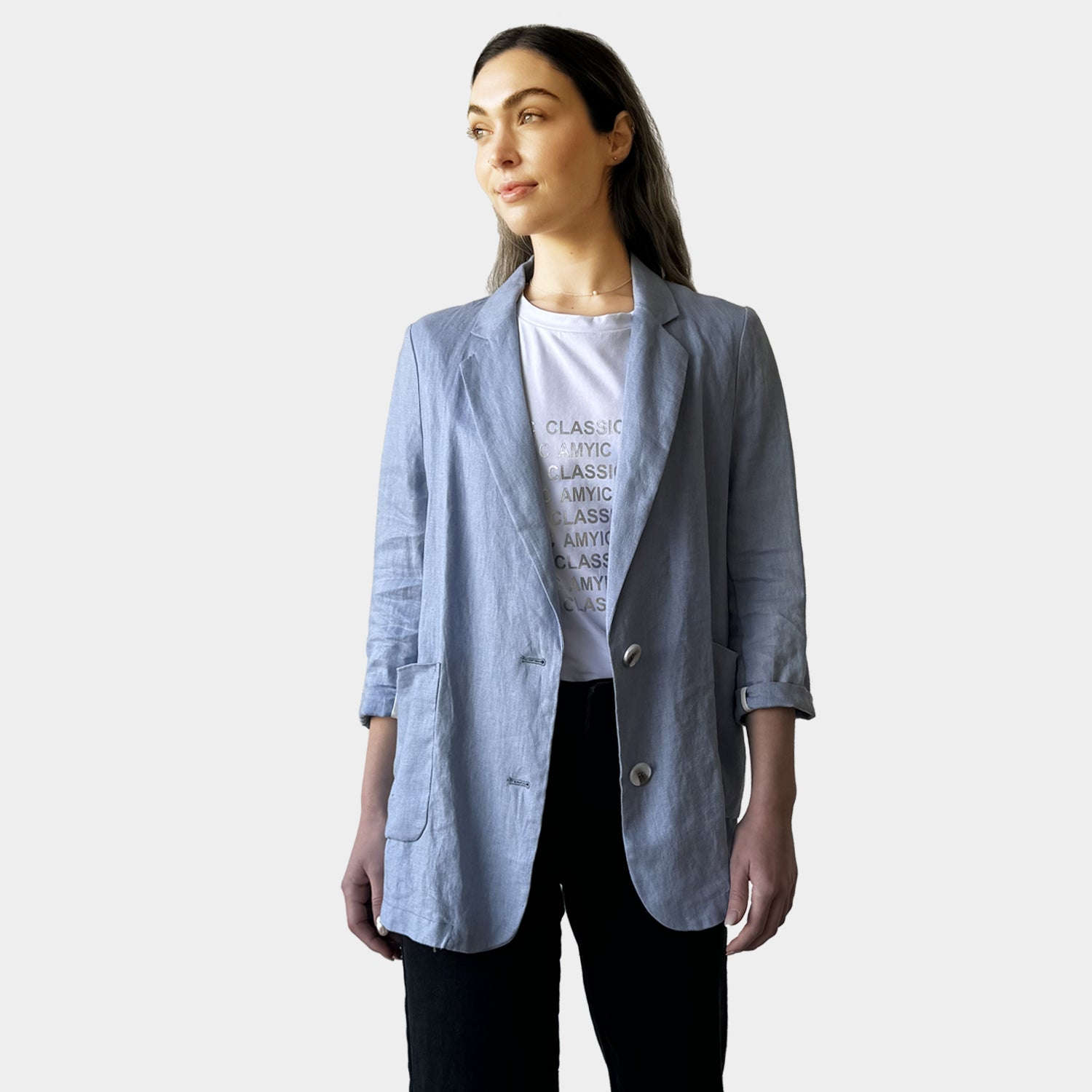 AM02346 100%LINEN CASUAL BLAZER