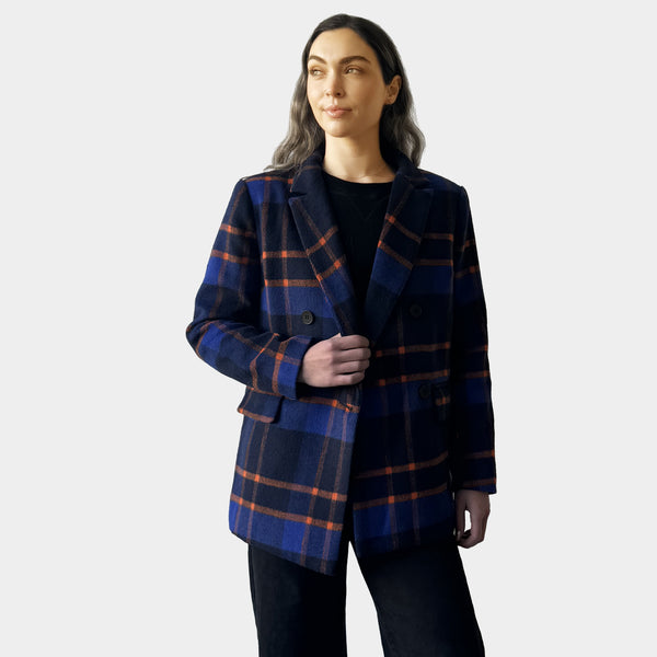 AM023049 BLUE&NAVY CHECK BLAZER