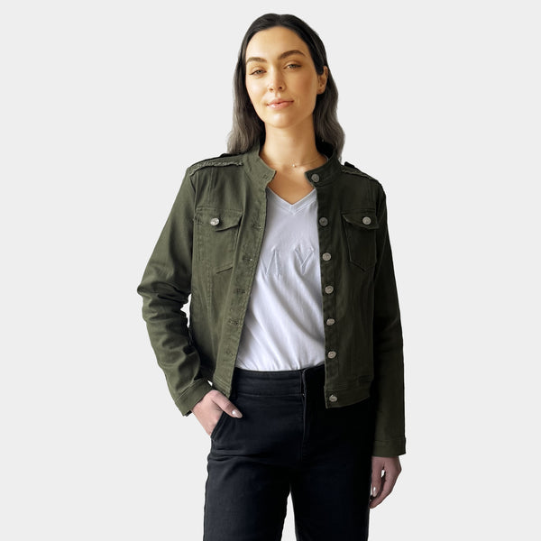 AM023027 SOFT DENIM JACKET    KHAKI