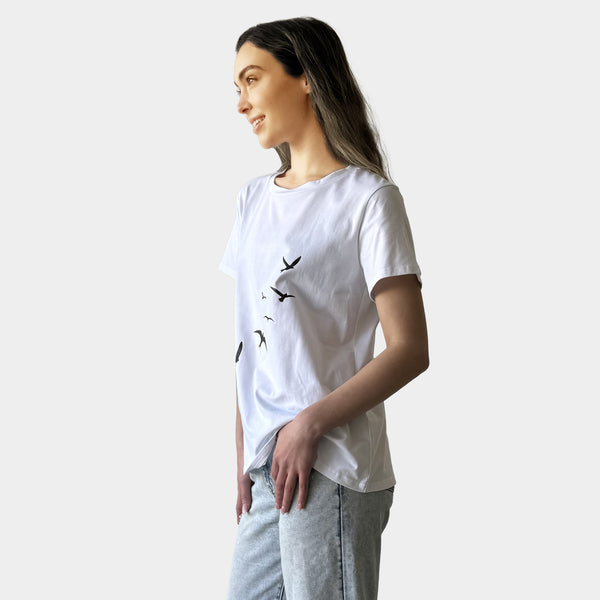 AM24028 LITTLE BIRDS PRINT TEE