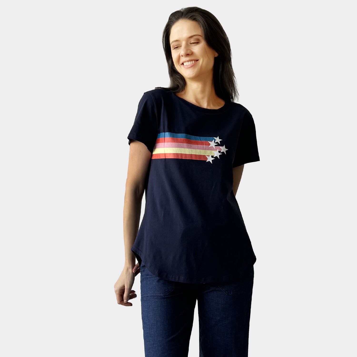 AM24058 RAINBOW STAR PRINT TEE