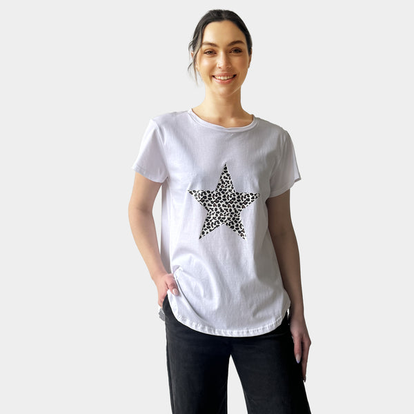 AM01267-2 LEOPARD STAR TEE