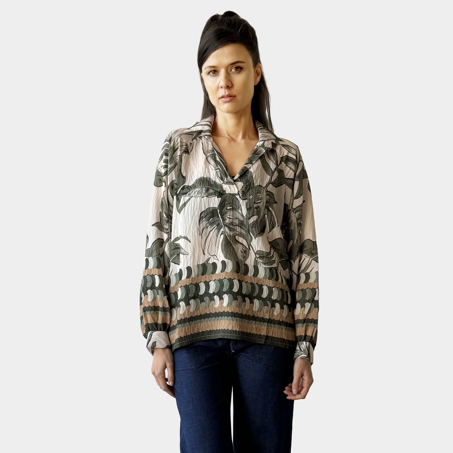 AIY80106 PRINT LOOSE TOP ITALY