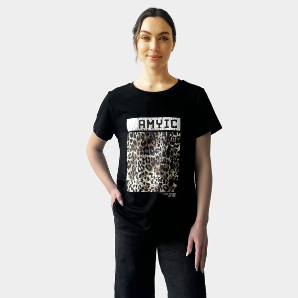 AM023077  LEOPARD SQUARE PRINT TEE