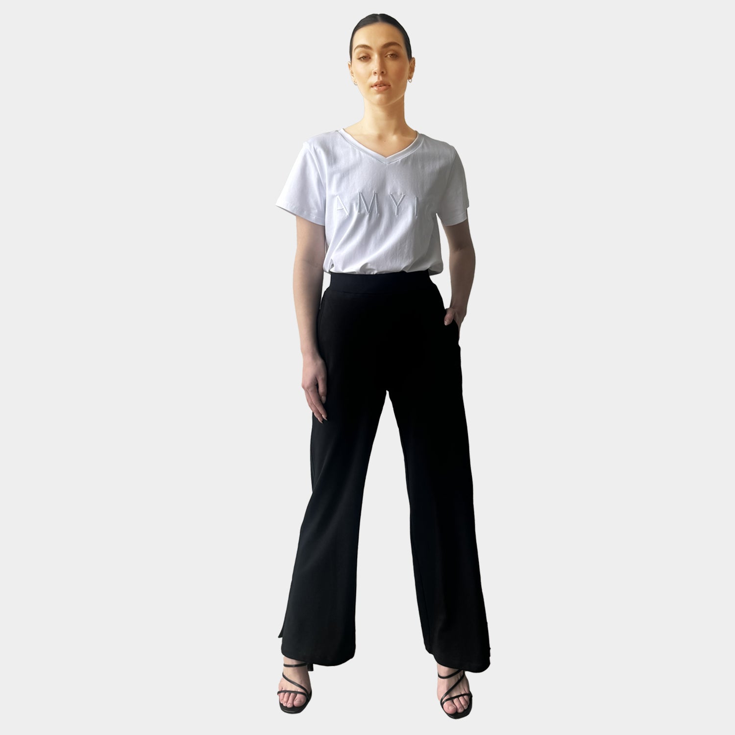 AM24031 AMYIC SIGNATURE WIDE LEG COTTON PANT