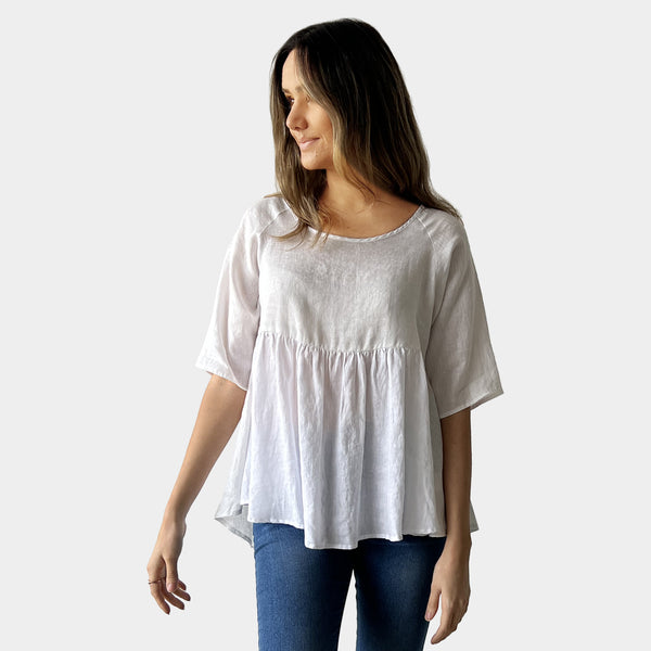 AM01122 100%LINEN TOP