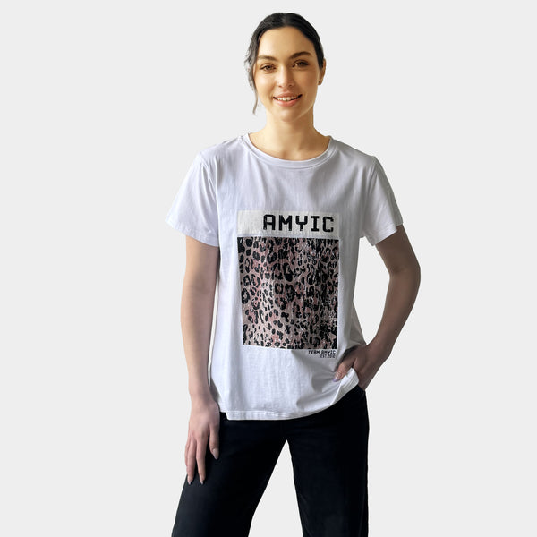 AM023058 SQUARE LEOPARD PRINT TEE