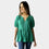 AM022169 100%LINEN BUTTON V NECK TOP