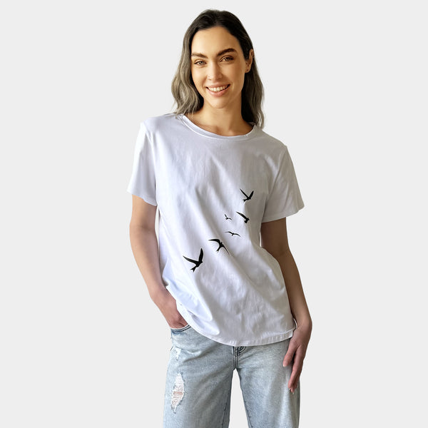 AM24028 LITTLE BIRDS PRINT TEE