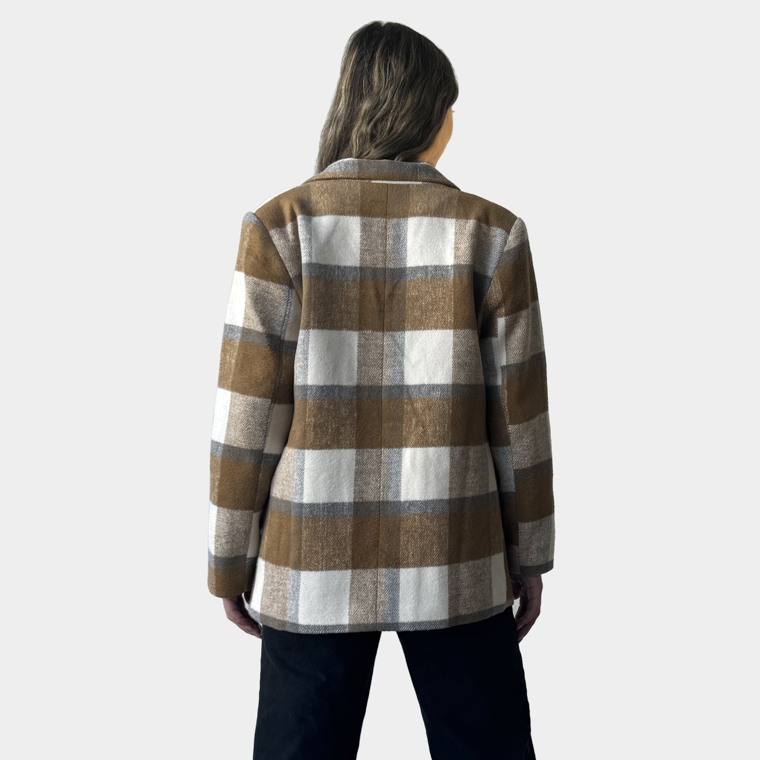 AM023049-5 MOCHA CHECK BLAZER