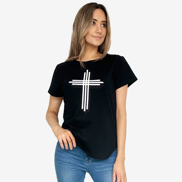 AM01267-8 CROSS PRINT TEE