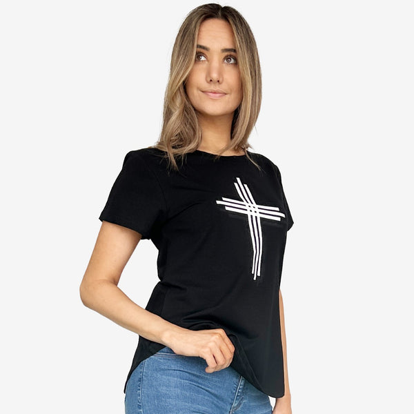 AM01267-8 CROSS PRINT TEE