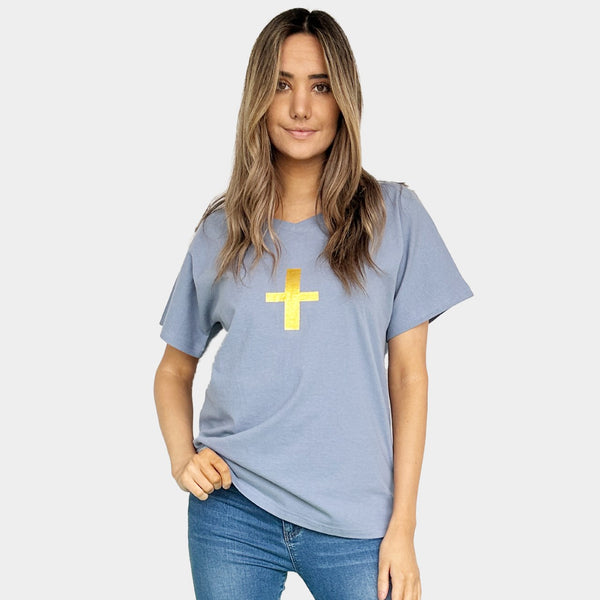 AM022206 PRINT CROSS TEE