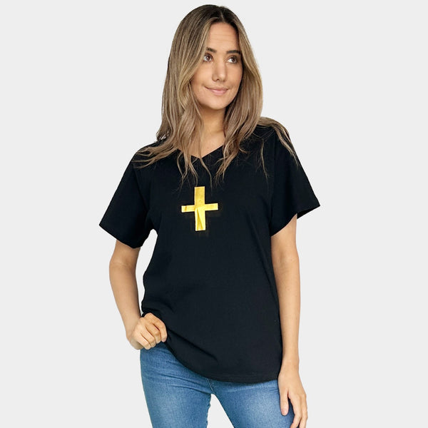 AM022206 PRINT CROSS TEE